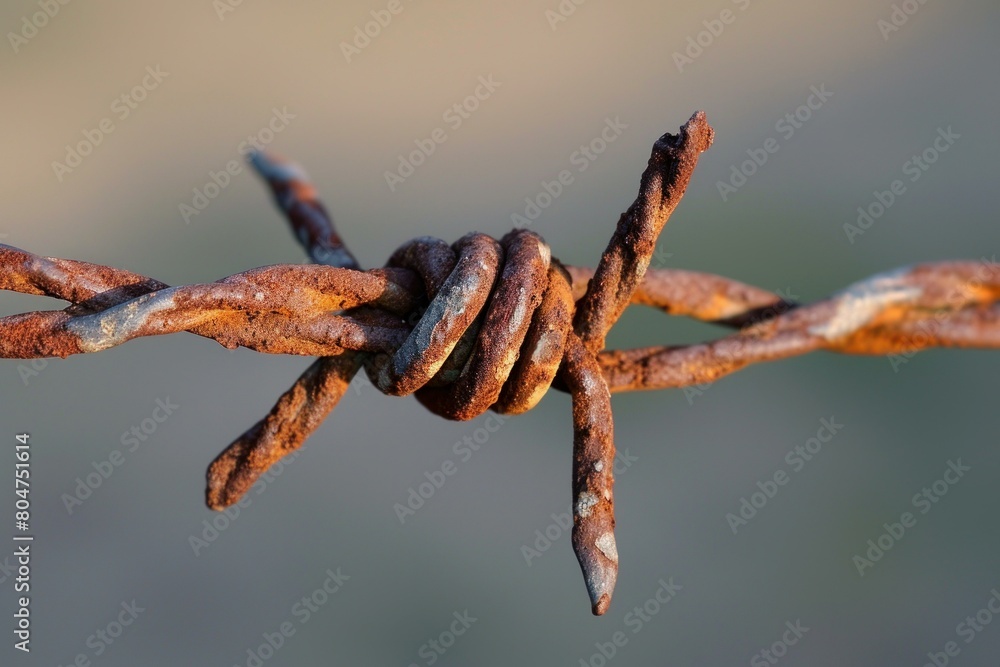 Dense Barbed wire field closeup. Freedom steel. Generate Ai Dense Barbed wire field closeup. Freedom steel. Generate Ai