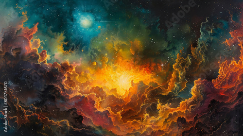 Stellar Strokes A Canvas of Cosmic Brilliance