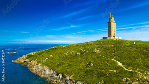 View of the Tower of Hercules, A Coruna, Galicia, Spain photo