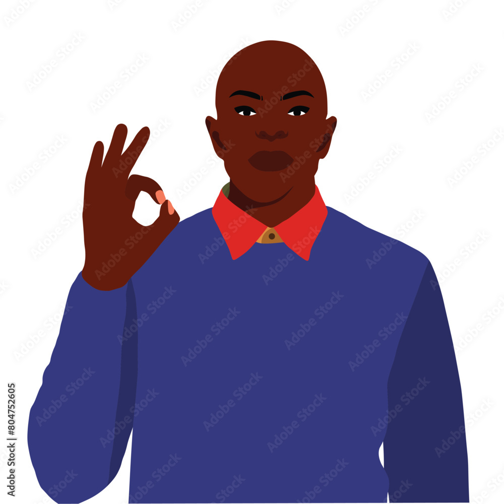 Bold stylish black man in elegant art style vector Bold stylish black man in elegant art style vector