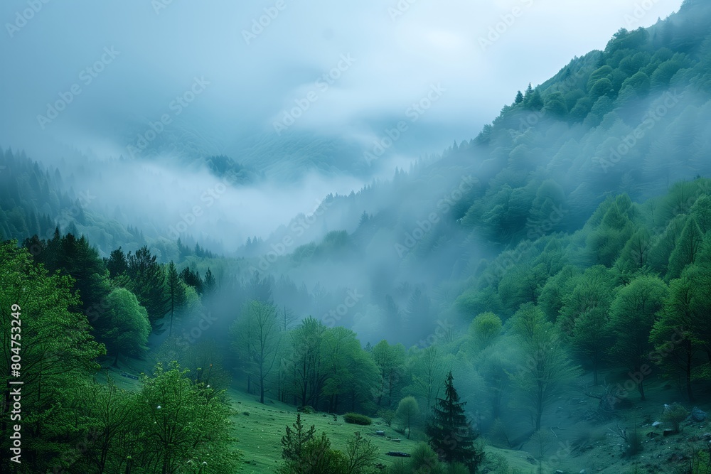 Misty morning in the mountains Misty morning in the mountains