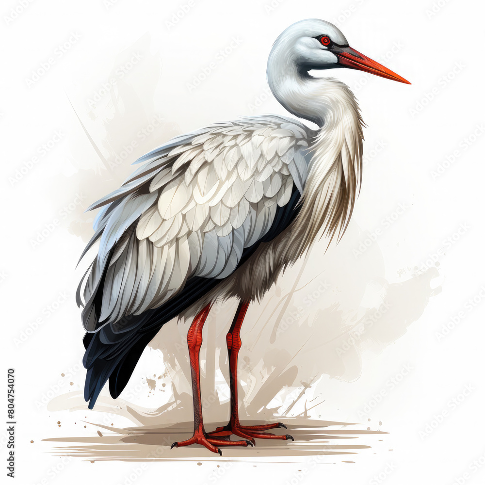 Fototapeta premium Watercolor Crane vector, clipart Illustration, Generative Ai