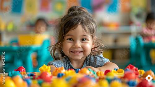 child playing with toys