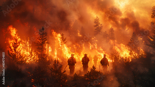 firefighters in action