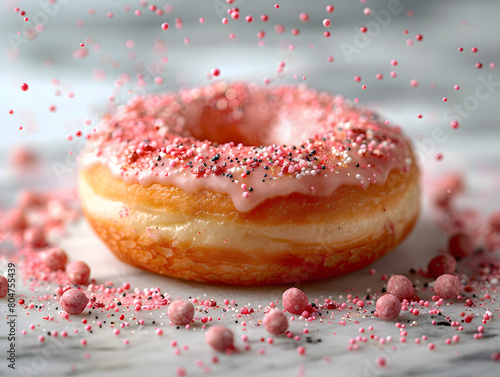 pink donut with pink sprinkles