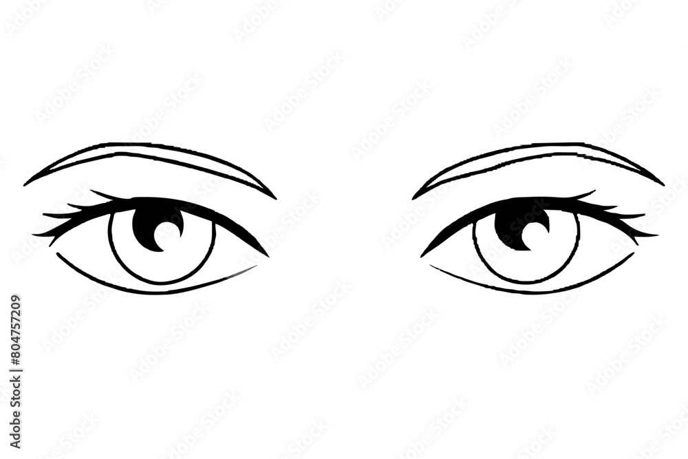 eyes line art silhouette illustration eyes line art silhouette illustration