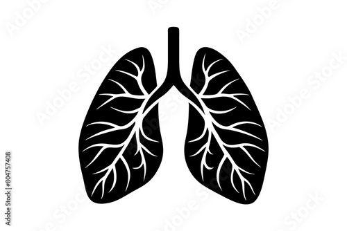 Lungs line art silhouette illustration