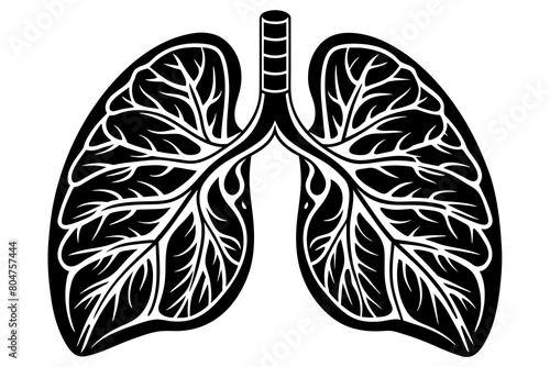 Lungs line art silhouette illustration