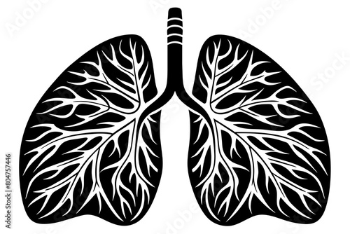 Lungs line art silhouette illustration