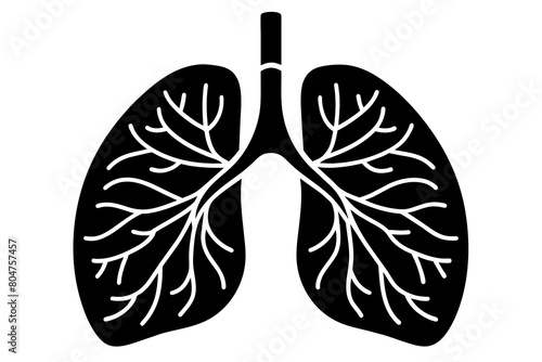 Lungs line art silhouette illustration