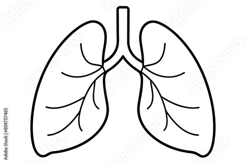 Lungs line art silhouette illustration