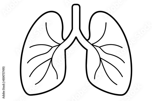 Lungs line art silhouette illustration