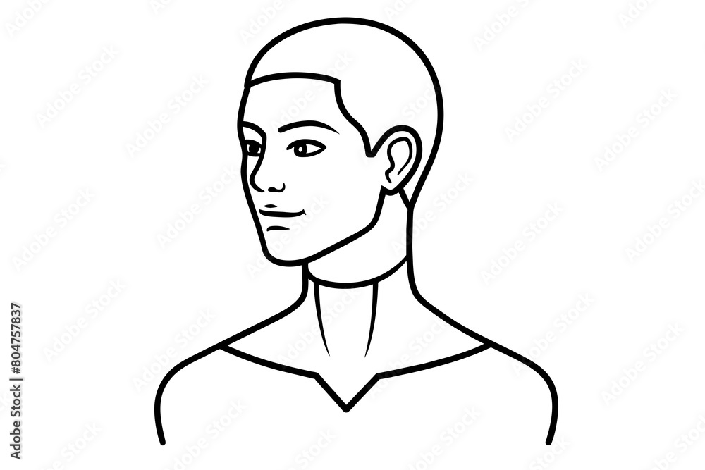 neck line art silhouette illustration