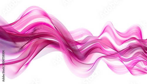 Bold cerise pink wavy abstract design, crisply isolated on white, high-definition capture.