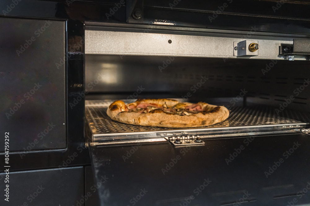 prepared pizza in an oven, italian cuisine. High quality photo prepared pizza in an oven, italian cuisine. High quality photo