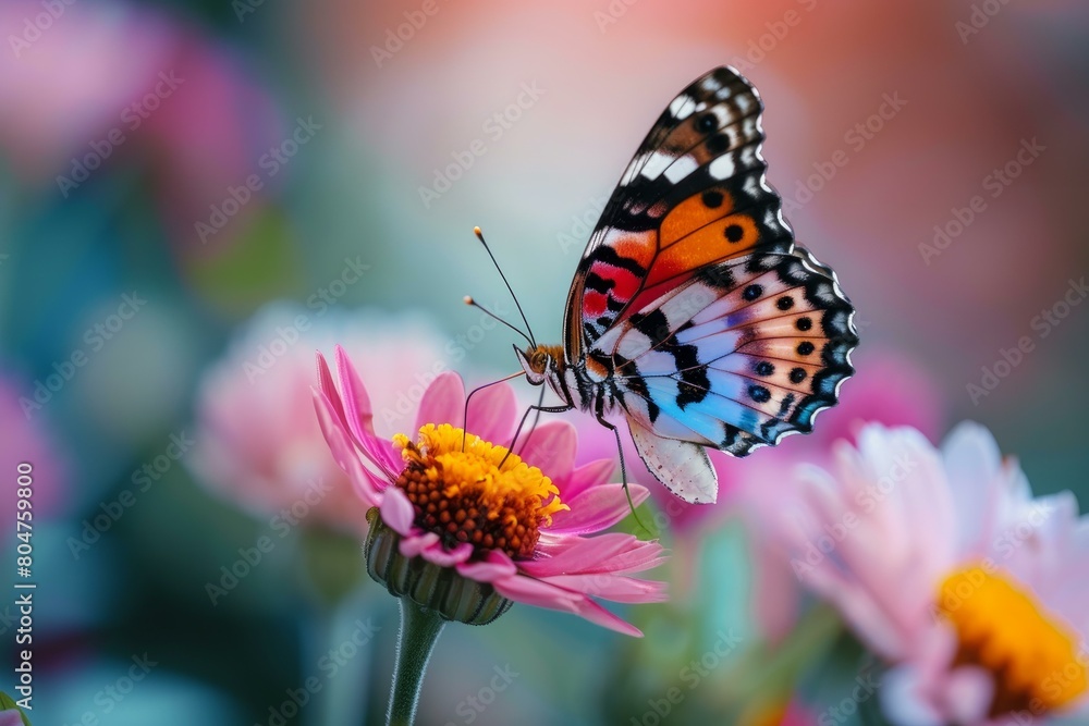 Ornamental Butterfly flower. Spring nature beauty. Generate Ai