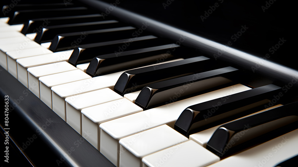 Black and white piano keys close-up view
Black and white piano keys close-up view