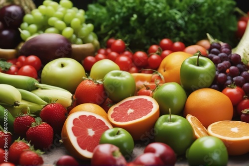  variety fresh fruit vegetables apple background bright broccoli cantaloupe carrot celery colours colourful crop cucumber droplet fiber food grape green grocery health healthy market melon mushroom 