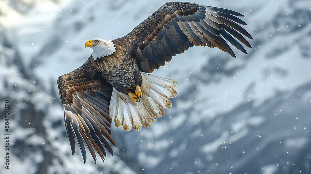 Fototapeta premium bald eagle in flight