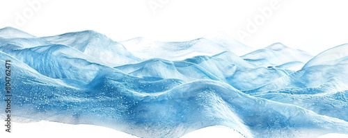 Polar Ice Waves  Crisp Ice Blue Wavy Abstract  Arctic Inspired  Isolated on White