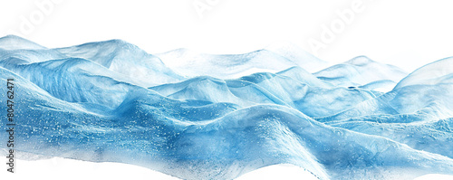 Wallpaper Mural Polar Ice Waves, Crisp Ice Blue Wavy Abstract, Arctic Inspired, Isolated on White Torontodigital.ca