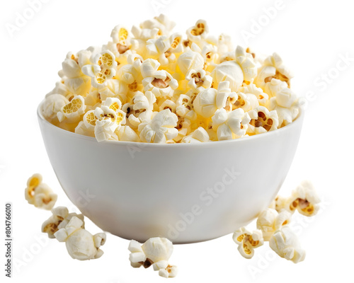 Bowl of popcorn isolated  on transparent background