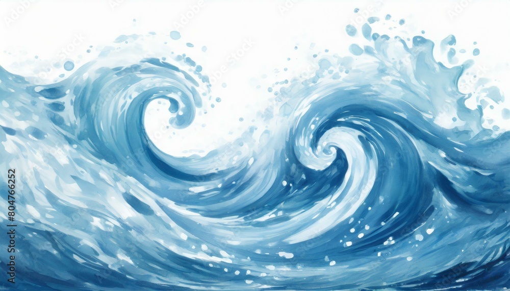 清涼感のある優良な白い背景に、渦巻く海水を描くイラスト generated by AI 清涼感のある優良な白い背景に、渦巻く海水を描くイラスト generated by AI