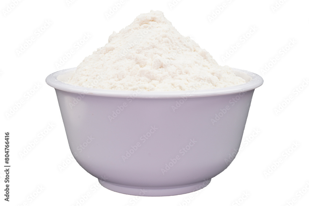 A bowl of white flour isolated transparent A bowl of white flour isolated transparent