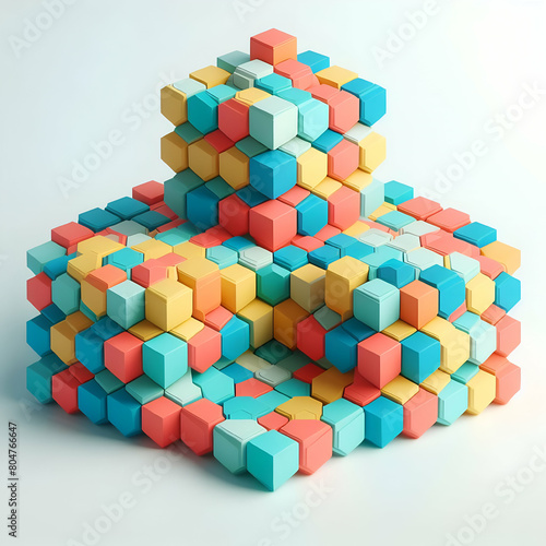 Formas hexagonales tridimensionales de colores