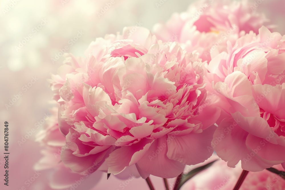 Vibrant Pink peonies. Floral soft nature. Generate ai Vibrant Pink peonies. Floral soft nature. Generate ai