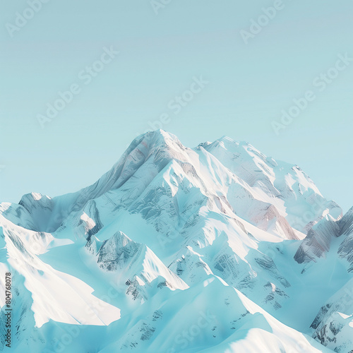 Delicate Snowy Mountain Edge with Clear Cover for High Peak Visuals