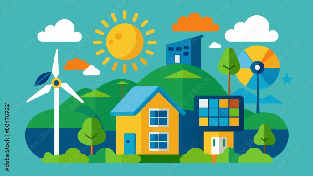 Embrace a sustainable lifestyle by learning about the importance of reducing energy consumption and using renewable energy sources.. Vector illustration