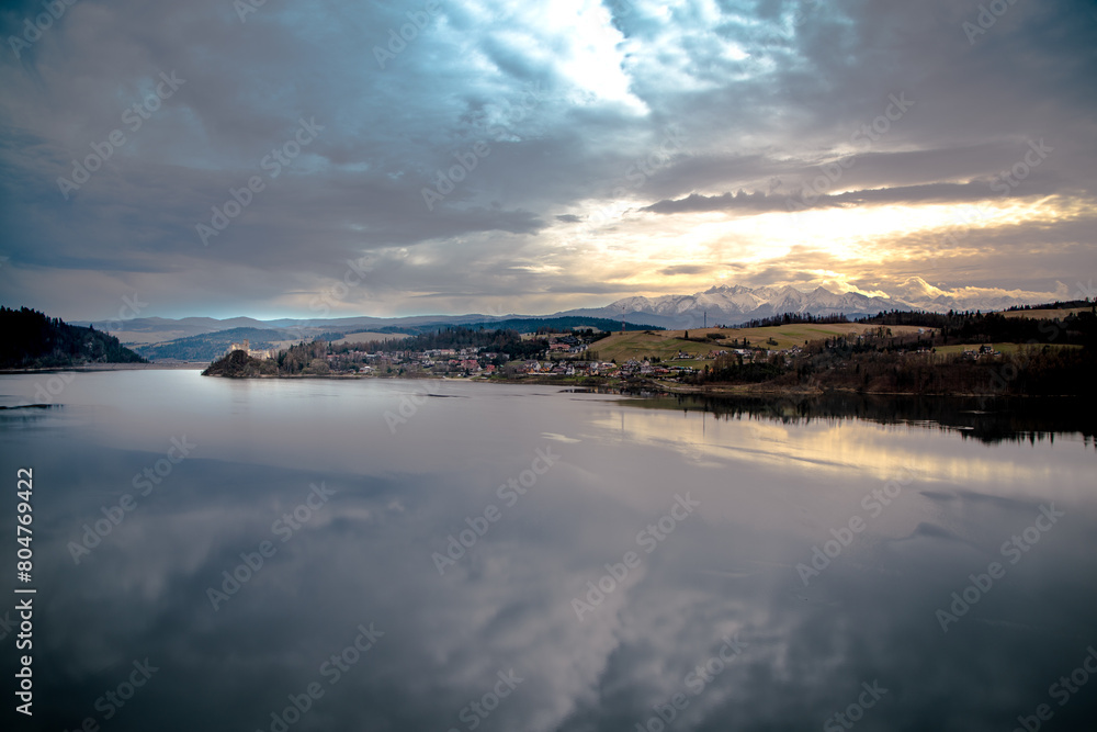 panorama of the Pieniny mountains in Poland in spring panorama of the Pieniny mountains in Poland in spring