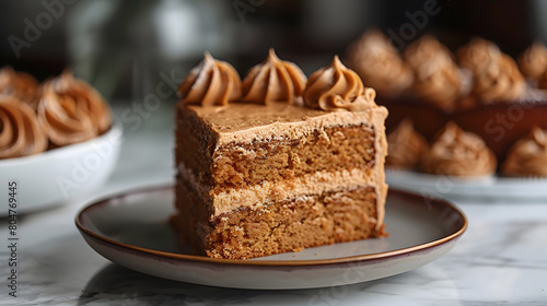 Wallpaper Mural Plate with delicious caramel cake on the table
 Torontodigital.ca