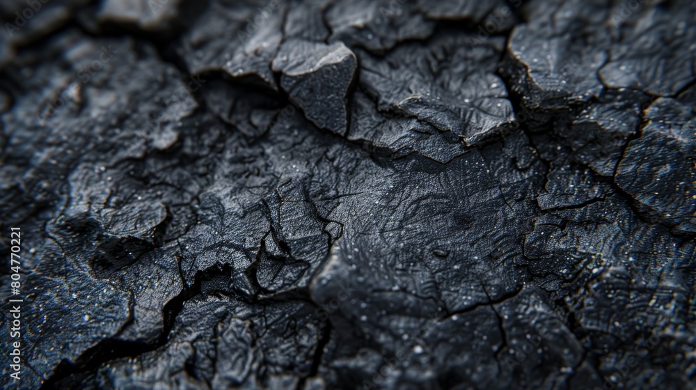 Close view of a textured black surface with intricate natural details.