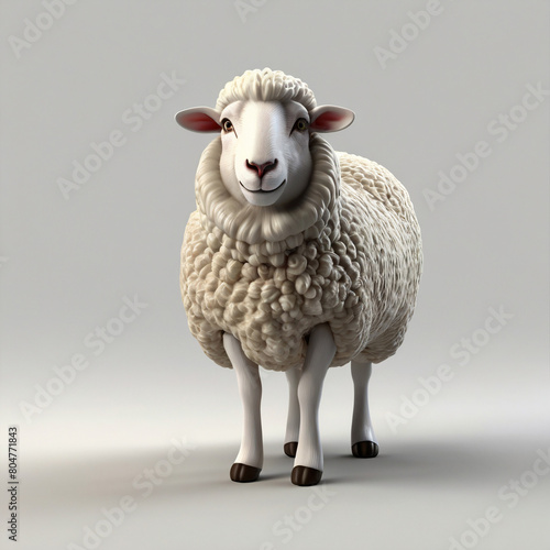 3D White Sheep Model