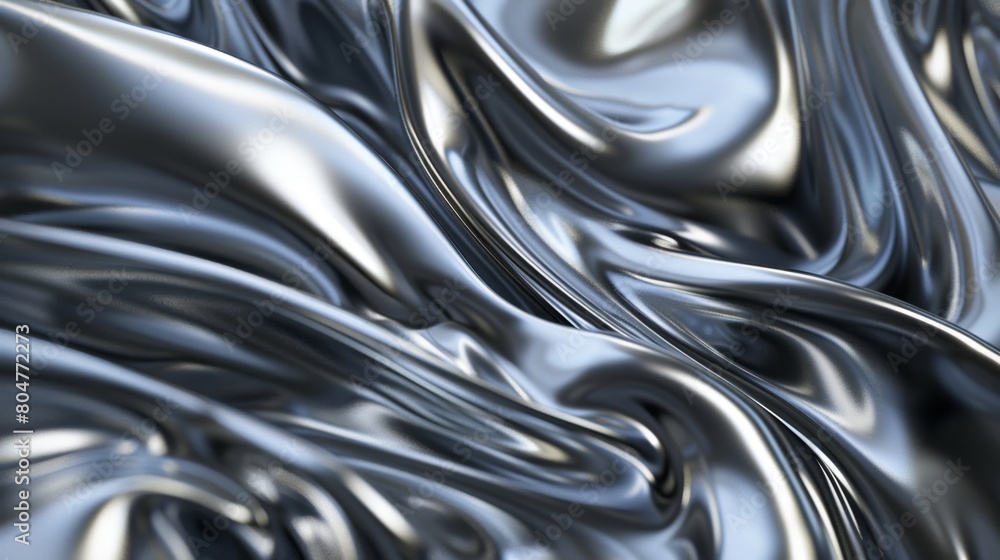 Fluid silver texture with glossy highlights and soft shadows. Fluid silver texture with glossy highlights and soft shadows.