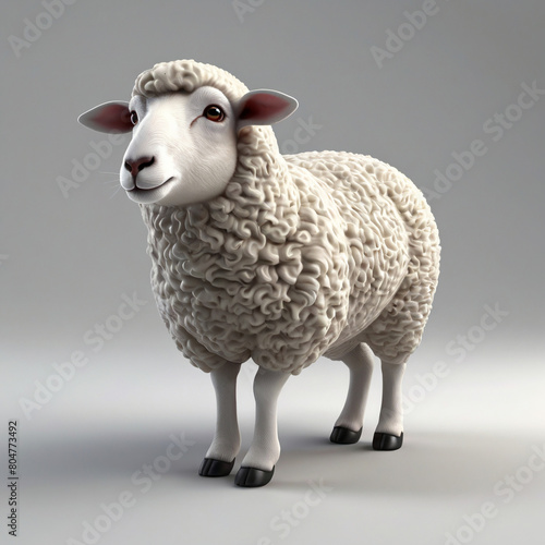 3D White Sheep Model