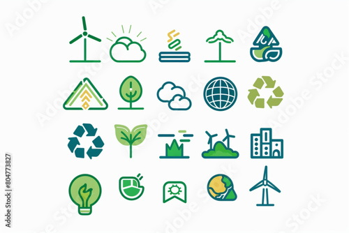 Net zero outline icon set .Green energy, CO2 neutral, gas emissions, climate, ecology, collection. Vector illustration. Editable stroke vector icon, white background,