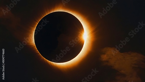 Celestial Beauty: Moon, Sky, and Full Solar Eclipse