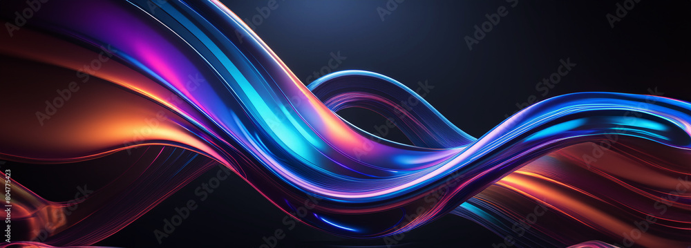 An artistic fusion of technology and creativity, showcasing vibrant waves of blue and orange light An artistic fusion of technology and creativity, showcasing vibrant waves of blue and orange light