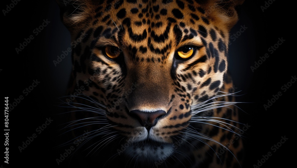Obraz premium Intense eyes of a powerful leopard