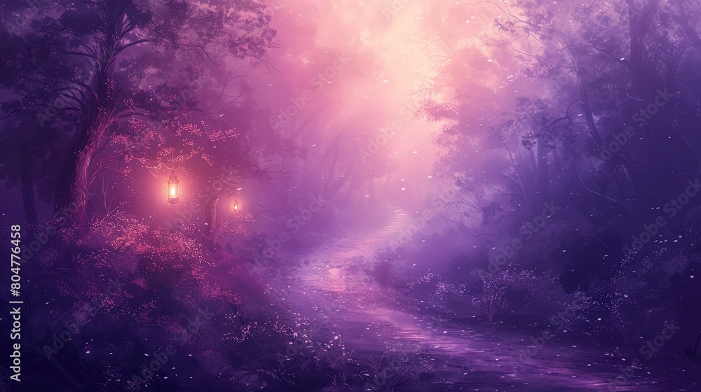 Japanese atmosphere painting with misty forest theme, suitable for spring background. Japanese atmosphere painting with misty forest theme, suitable for spring background.