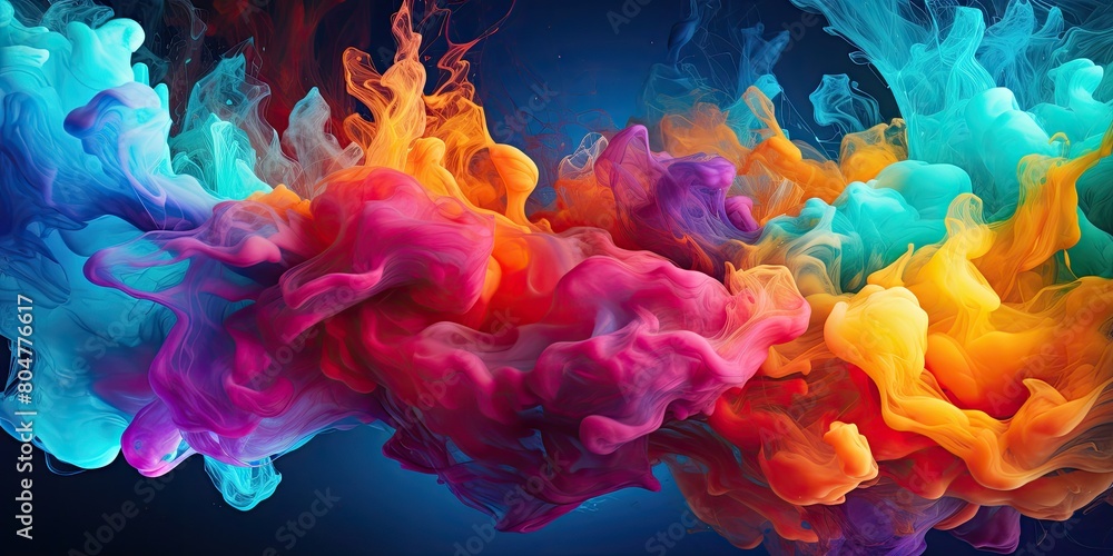 Vibrant abstract smoke swirls and colors