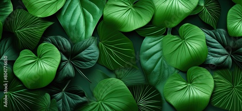 vibrant green tropical leaves background