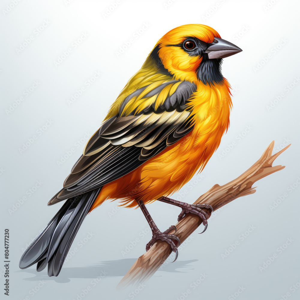 Fototapeta premium Watercolor Canary vector, clipart Illustration, Generative Ai