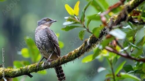 Himalayan cuckoo (Cuculus saturatus) beautiful grey bird. photo