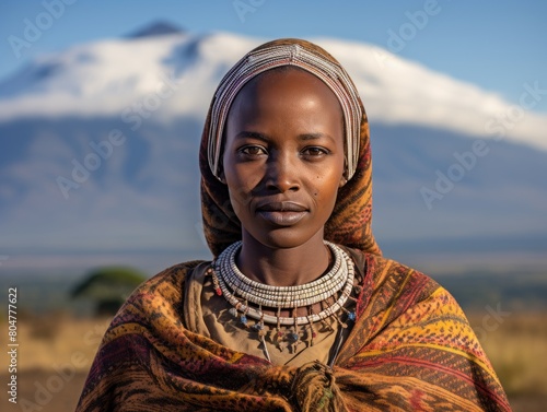 Portrait of a woman wearing traditional african clothing