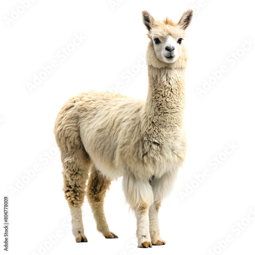 Alpaca isolated on transparent background