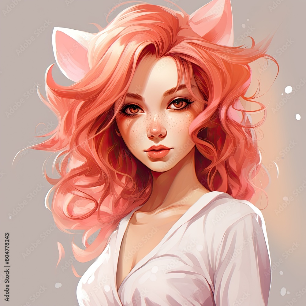 Captivating portrait of a young woman with vibrant pink hair